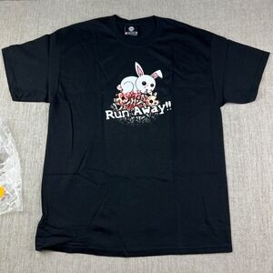 Vintage Monty Python Killer Rabbit JINX T Shirt Mens Large Black Run Away Horror